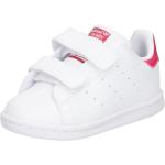 Weiße adidas Stan Smith Low Sneaker mit Klettverschluss aus Textil für Kinder Größe 26 mit Absatzhöhe bis 3cm 