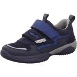 Marineblaue Superfit Low Sneaker mit Klettverschluss aus Leder für Kinder Größe 36 mit Absatzhöhe bis 3cm 