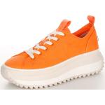 Orange Unifarbene Tamaris Low Sneaker aus Textil für Damen Größe 42 mit Absatzhöhe 5cm bis 7cm 