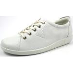 Reduzierte Weiße Ecco Low Sneaker mit Schnürsenkel in Normalweite aus Leder für Damen Größe 41 