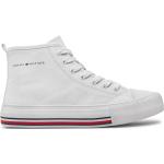 Weiße Tommy Hilfiger High Top Sneaker & Sneaker Boots mit Schnürsenkel aus Stoff für Damen Größe 36 