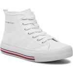 Weiße Tommy Hilfiger High Top Sneaker & Sneaker Boots mit Schnürsenkel aus Stoff für Damen Größe 37 