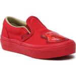 Reduzierte Rote Vans Slip-on Sneaker ohne Verschluss aus Stoff für Herren 