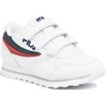 Reduzierte Weiße Fila Low Sneaker mit Klettverschluss für Kinder Größe 34 
