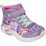 Reduzierte Fliederfarbene Skechers High Top Sneaker & Sneaker Boots mit Klettverschluss aus Textil für Kinder Größe 34 