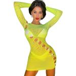 Neongrüne Bandage-Kleider & Bodycon-Kleider mit Cutwork für Damen Größe L für Partys 