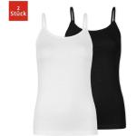 SNOCKS Tanktop »Spaghetti Top Damen« (2-tlg) aus Bio-Baumwolle, perfektes Basic für jedes Outfit, schwarz, Schwarz-Weiß