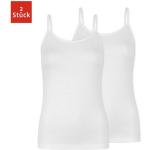 Reduzierte Weiße Unifarbene Snocks Bio Rundhals-Ausschnitt Spaghettiträger-Tops aus Jersey für Damen Größe L 