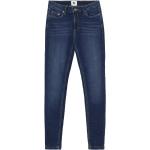 Dunkelblaue Skinny Jeans mit Reißverschluss aus Denim für Damen Größe L 