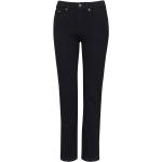 Schwarze Straight Leg Jeans mit Reißverschluss aus Baumwolle für Damen Größe L 