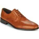 Reduzierte Braune Business So Size Derby Schuhe aus Leder für Herren Größe 47 mit Absatzhöhe bis 3cm 
