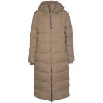 Beige Gesteppte Soccx Maxi Damensteppmäntel & Damenpuffercoats mit Reißverschluss aus Polyamid mit Kapuze Größe XXL für den für den Winter 