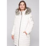 Offwhitefarbene Soccx Maxi Stehkragen Winterjacken aus Polyamid mit Kapuze für Damen Größe L 