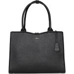Schwarze Elegante Damenlaptoptaschen & Damennotebooktaschen mit Schnalle aus Rindsleder 