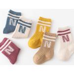 Socken mit Buchstabe N, weich gestrickt, für Kinder, Baby-Mittelrohrstrümpfe, lange Socken für Kleinkinder, Jungen und Mädchen, lässige Sportsocken