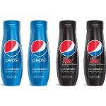 SodaStream Getränke-Sirup Pepsi & PepsiMax, 4 Stück, für bis zu 9 Liter Fertiggetränk