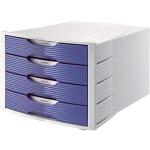 Blaue Soennecken Schubladenboxen DIN A4 aus Kunststoff 