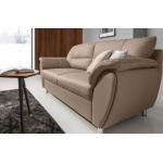 Beige Fun-Möbel L-förmige Zweisitzer-Sofas aus Kunstleder Breite 50-100cm, Höhe 0-50cm, Tiefe 50-100cm 2 Personen 