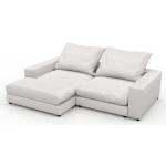 Sofa 2-Sitzer Weiß Webstoff - Elegantes, gemütliches 2-Sitzer Sofa: Hochwertige Qualität, einzigartiges Design - 252 x 91 x 180 cm, konfigurierbar