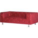 Rote Home Design Zweisitzer-Sofas aus Textil Breite 200-250cm, Höhe 50-100cm, Tiefe 50-100cm 2 Personen 