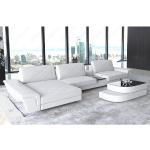Weiße Sofa Dreams Leder-Ecksofas aus Baumwolle mit verstellbarer Rückenlehne Breite 350-400cm, Höhe 50-100cm, Tiefe 150-200cm 