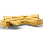 Gelbe Sofa Dreams Milano L-förmige Relaxsofas aus Leder mit Relaxfunktion 