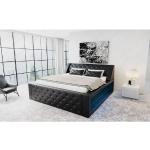 Schwarze Gesteppte Sofa Dreams Arezzo Schlafsofas mit Bettkasten aus Kunstleder Breite 0-50cm, Höhe 200-250cm 
