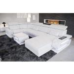 Weiße Sofa Dreams XXL Wohnlandschaften mit Ländermotiv aus Baumwolle Breite 350-400cm, Höhe 50-100cm, Tiefe 200-250cm 