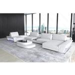 Weiße Sofa Dreams Ferrara XXL Wohnlandschaften mit Ländermotiv aus Baumwolle mit verstellbarer Rückenlehne Breite 450-500cm, Höhe 50-100cm, Tiefe 200-250cm 
