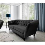 Reduzierte Schwarze Art Deco Zweisitzer-Sofas aus Samt Breite 50-100cm, Höhe 200-250cm 2 Personen 