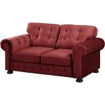 Reduzierte Rote Velvet Studio Zweisitzer-Sofas aus Textil Breite 150-200cm, Höhe 50-100cm, Tiefe 50-100cm 2 Personen 