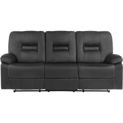 Klassischer 3-Sitzer Sofa Kunstleder schwarz verstellbar Bergen