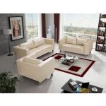 Cremefarbene Moderne Fun-Möbel Couchgarnituren 3-2-1 aus Kunstleder Breite 150-200cm, Höhe 50-100cm, Tiefe 50-100cm 