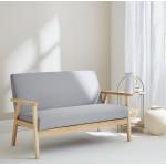 Hellgraue Skandinavische Zweisitzer-Sofas aus Rubberwood mit Armlehne Breite 100-150cm, Höhe 50-100cm, Tiefe 100-150cm 