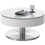 Weiße Retro Topdesign Runde Runde Tische 40 cm aus Metall mit Rollen Breite 50-100cm, Höhe 0-50cm, Tiefe 50-100cm 