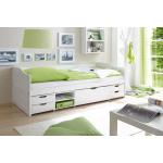 Weiße Fun-Möbel Sofabetten lackiert aus Massivholz mit Rollen 90x200 