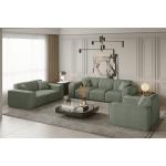 Olivgrüne Fun-Möbel Couchgarnituren 3-2-1 aus Stoff Tiefe 0-50cm 