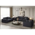 Schwarze Fun-Möbel Couchgarnituren 3-2-1 aus Stoff Tiefe 0-50cm 2 Personen 