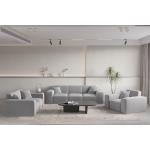 Hellgraue Fun-Möbel Couchgarnituren 3-2-1 aus Stoff 2 Personen 
