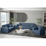 Blaue Couchgarnituren 3-2-1 aus Stoff 2 Personen 