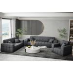 Anthrazitfarbene Fun-Möbel Couchgarnituren 3-2-1 aus Stoff 2 Personen 