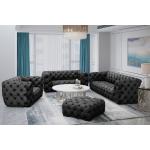 Anthrazitfarbene Fun-Möbel Couchgarnituren 3-2-1 aus Stoff Tiefe 0-50cm 2 Personen 