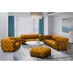 Goldgelbe Fun-Möbel Couchgarnituren 3-2-1 aus Stoff Tiefe 0-50cm 2 Personen 