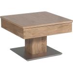Hellbraune Moderne Rodario Quadratische Massivholz-Couchtische Furnierte aus Massivholz Breite 50-100cm, Höhe 0-50cm, Tiefe 50-100cm 