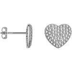 Silberne Elegante Herzohrstecker mit Herz-Motiv für Damen 