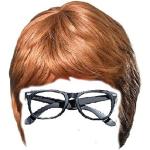 Sofias Closet Austin Powers Herren-Perücken-Set, braun, mit Brille, 60er-Jahre-Kostüm, 2-teilig
