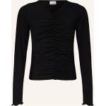 Schwarze Langärmelige Sofie Schnoor V-Ausschnitt V-Shirts aus Polyester für Damen 