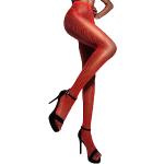 Rote Elegante Netzstrumpfhosen aus Spitze für Damen Größe XL 