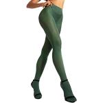 Tannengrüne Blickdichte Strumpfhosen aus Nylon für Damen Größe 40 für den für den Winter 