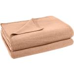Sandfarbene Unifarbene Kuscheldecken & Wohndecken aus Fleece 180x220 